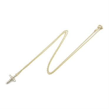 STAR JEWELRY Diamond cross Necklace 18KYG Yellow Gold Used