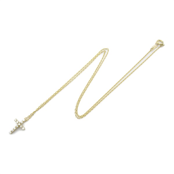 STAR JEWELRY Diamond cross Necklace 18KYG Yellow Gold Used