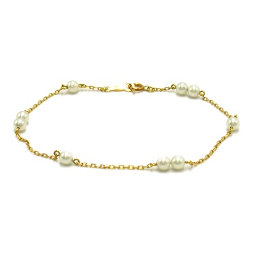 MIKIMOTO Pearl Bracelet 18KYG Yellow Gold Used Women