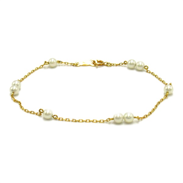 MIKIMOTO Pearl Bracelet 18KYG Yellow Gold Used Women