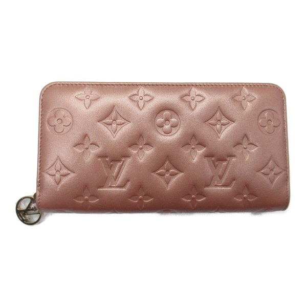 LOUIS VUITTON Zippy Long Wallet Purse M81708 LV Circle Rose Gold Used Women LV