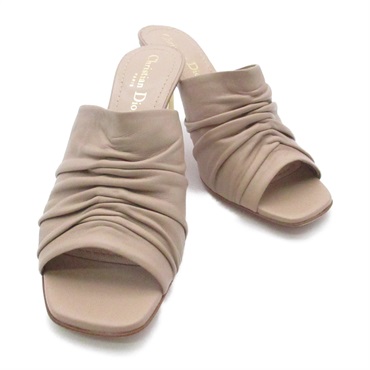 Dior Shoes heel sandals KCQ774LAB12U37.5 leather Beige NEW Women size 37 1/2