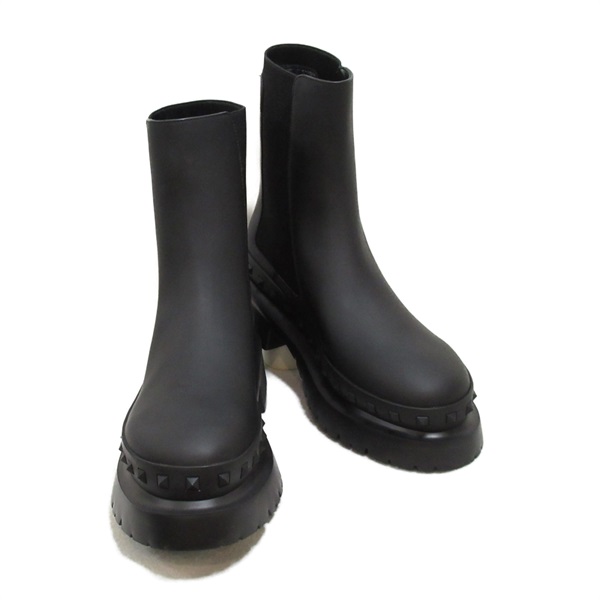Valentino rock stud ankle short boots #44 3Y2S0H33GZZ0NO44 leather Black