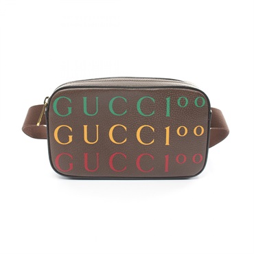 GUCCI Bum Bags Belt Waist bag 602695 leather Brown Mulch color Used unisex