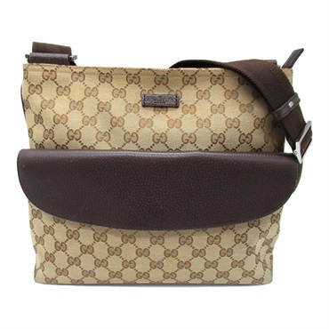 GUCCI Shoulder Bag crossbody GG canvas Dark brown Used Women