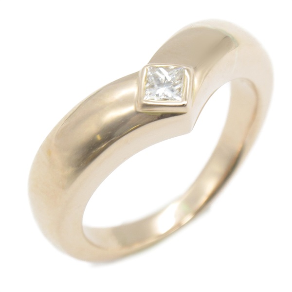 CARTIER triandle diamond ring #5.25 US size K18 Rose Gold Used