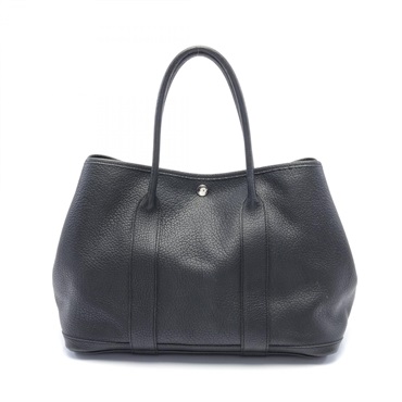 HERMES Garden party PM Tote Hand Bag Negonda leather SHW Black Used Women