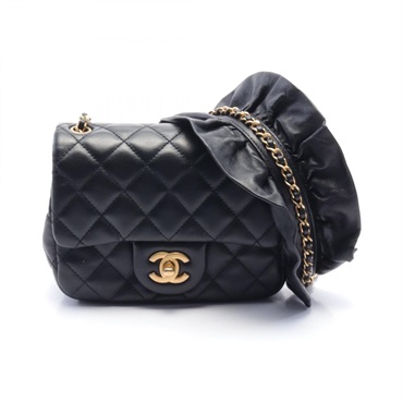 CHANEL CC Matelasse Shoulder Bag 30605511 lamb Leather Black Used Women Coco