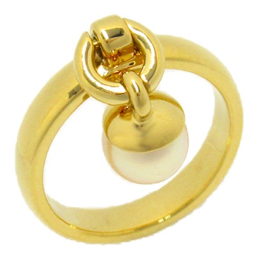 TIFFANY＆CO door knock pearl Ring 18KYG Yellow Gold Used US size 5.5 women