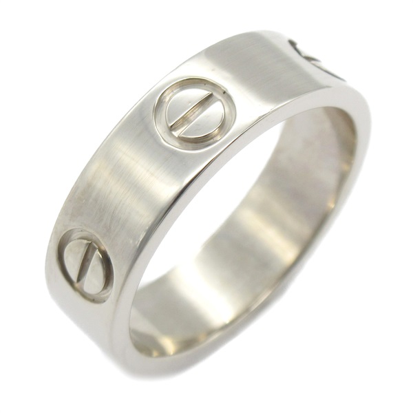 CARTIER love Ring K18 WG White Gold Silver Used #52