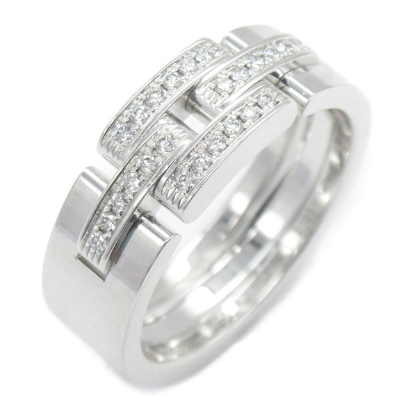 CARTIER Maillon PANTHERE diamond ring #5.75 K18 White Gold Used