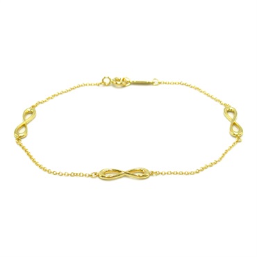 TIFFANY＆CO Infinity chain Bracelet K18 Yellow Gold Used
