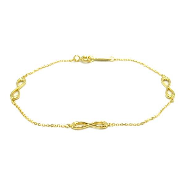 TIFFANY＆CO Infinity chain Bracelet K18 Yellow Gold Used