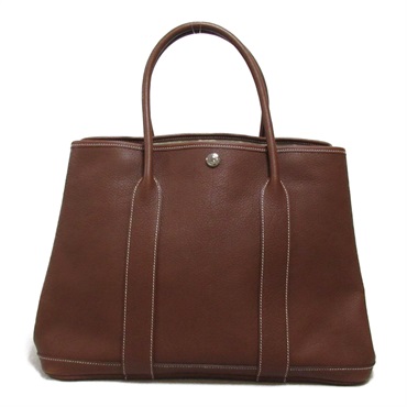 HERMES Garden Party PM Tote Bag Negonda leather Brown Used Women L SHW
