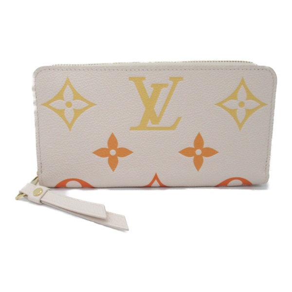 LOUIS VUITTON Zippy Wallet Round Long M82206 Monogram leather White Saffron Used