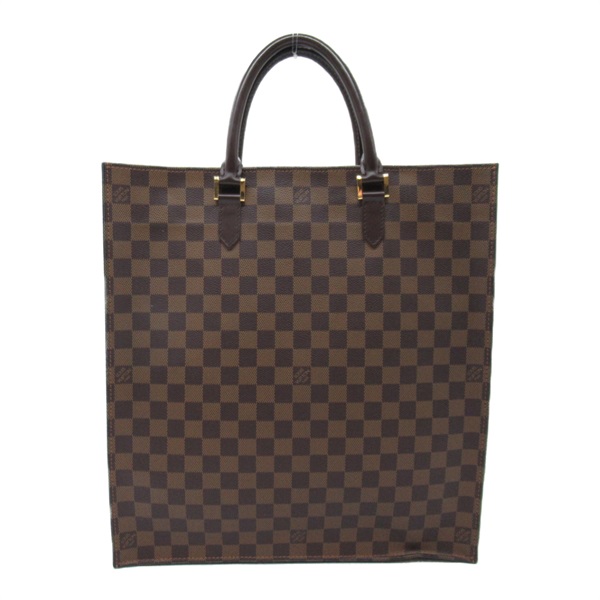 LOUIS VUITTON Sac Plat Tote Bag N51140 Damier canvas Brown Ebene Used Women LV