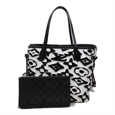 LOUIS VUITTON LVxUF Neverfull MM Tote Shoulder Bag M45564 Monogram Tufted White