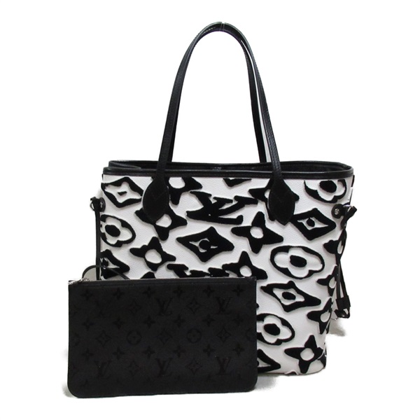 LOUIS VUITTON LVxUF Neverfull MM Tote Shoulder Bag M45564 Monogram Tufted White