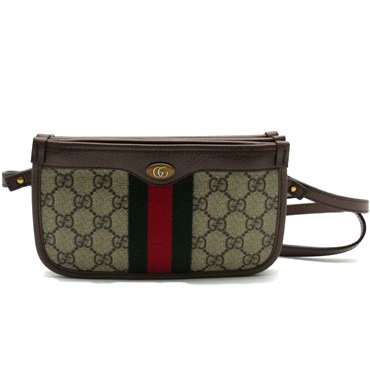GUCCI GG Supreme Shoulder crossbody Bag 625753 canvas Brown Beige Used