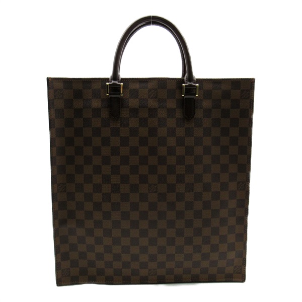 LOUIS VUITTON Sac Plat Tote Bag N51140 Damier canvas Brown Ebene Used Women LV