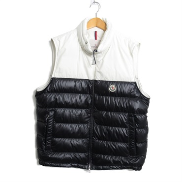 MONCLER Down vest 1A00058595ZJ7785 polyester Navy white NEW mens size 5