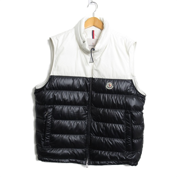 MONCLER Down vest 1A00058595ZJ7785 polyester Navy white NEW mens size 5