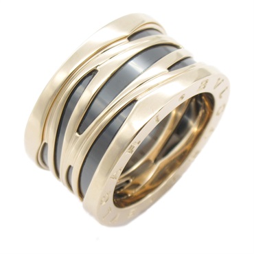 BVLGARI B-zero1 Design Legend Ring 18KPG Pink Rose Gold Black Used US size 7 #54