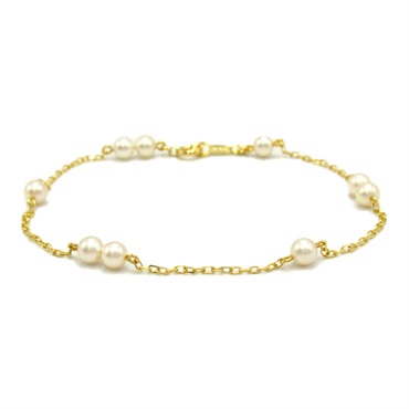 MIKIMOTO Akoya Pearl Bracelet K18 Yellow Gold White Used Women