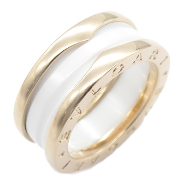 BVLGARI B-zero1 one Ring K18 PG Rose Gold ceramic White Used #51