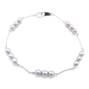 TASAKI Pearl Station Bracelet K18 WG White Gold Gray Used Women