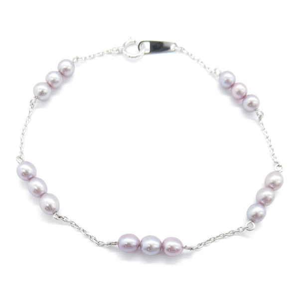TASAKI Pearl Station Bracelet K18 WG White Gold Gray Used Women