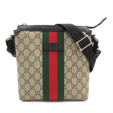 GUCCI GG Supreme Shoulder Bag 471454 PVC coated canvas Beige Used unisex