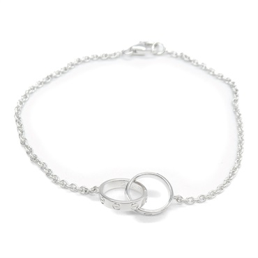 CARTIER Baby love chain Bracelet 17cm K18 White Gold Used
