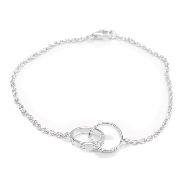 CARTIER Baby love chain Bracelet 17cm K18 White Gold Used