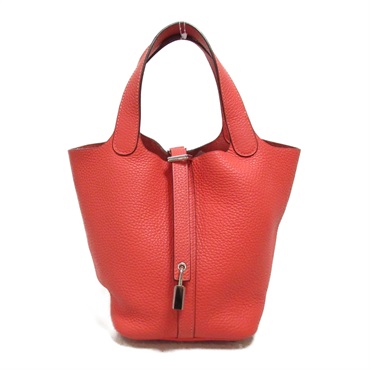 HERMES Picotin Lock PM Rose Jaipur Tote Bag Taurillon Clemence leather Pink Used
