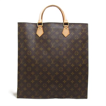 LOUIS VUITTON Sac plat tote hand bag M51140 Monogram Brown Used LV women canvas