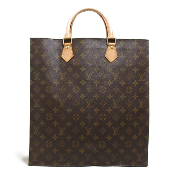LOUIS VUITTON Sac plat tote hand bag M51140 Monogram Brown Used LV women canvas