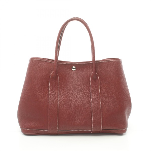 HERMES Garden party PM Tote Hand Bag Negonda leather SHW Bordeaux Used Women