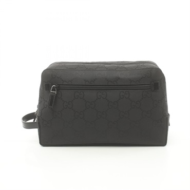 GUCCI GG nylon business clutch bag 112253 Nylon leather Black Used unisex