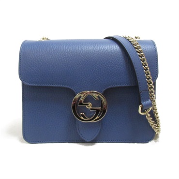 GUCCI Chain Shoulder Bag crossbody 510314 leather Blue Used Women SHW