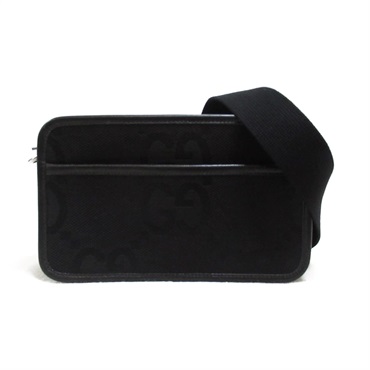 GUCCI Jumbo GG Shoulder Bag crossbody 696075 canvas Black Used Women