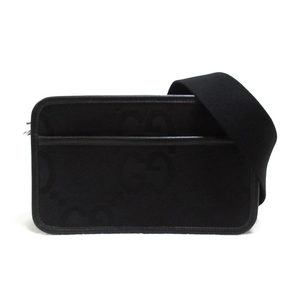 GUCCI Jumbo GG Shoulder Bag crossbody 696075 canvas Black Used Women