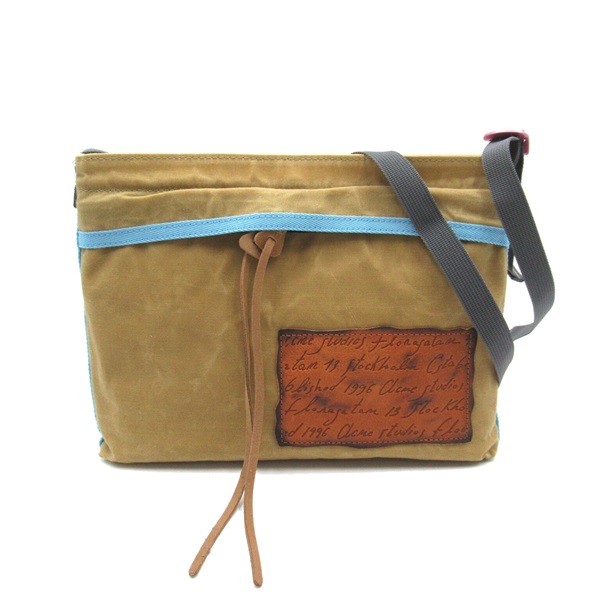 ACNE Crossbody Shoulder Bag C10181BGBL canvas Beige Blue NEW unisex