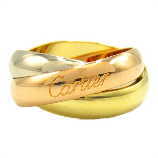 CARTIER Trinity Ring XK 18KYG RG WG Yellow White Rose Gold Used US size 9.5 #61
