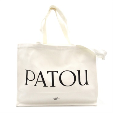 PATOU 2way Shoulder Canvas Tote Bag AC0240076090C White NEW unisex