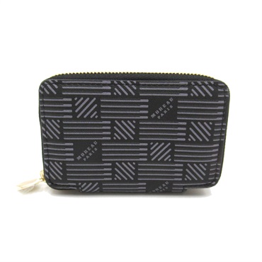 MORABITO coin purse wallet 015NNCR Calfskin Leather Black Gray NEW unisex