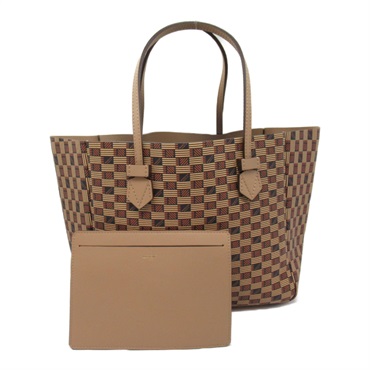 MORABITO shoulder Tote Bag 008CLCA Calfskin Beige Classic Camel