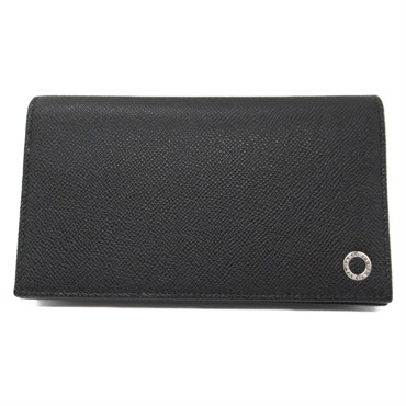 BVLGARI Bifold long wallet 30398 leather Black NEW unisex SHW
