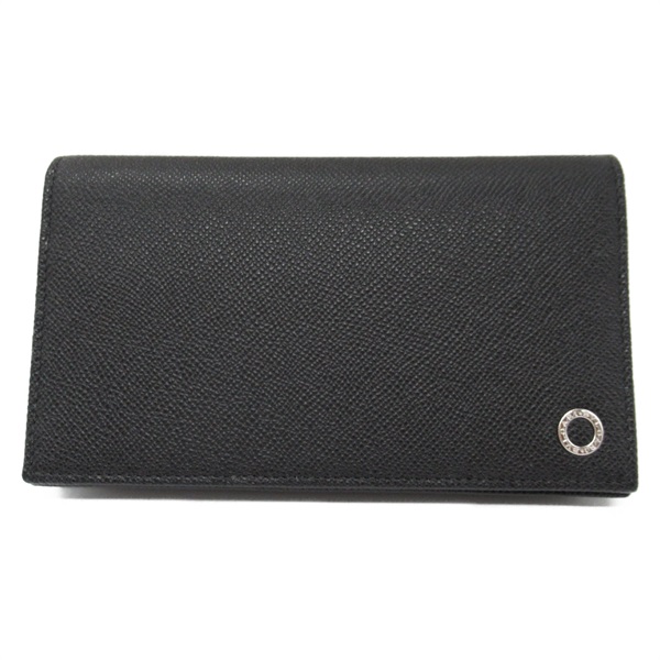 BVLGARI Bifold long wallet 30398 leather Black NEW unisex SHW