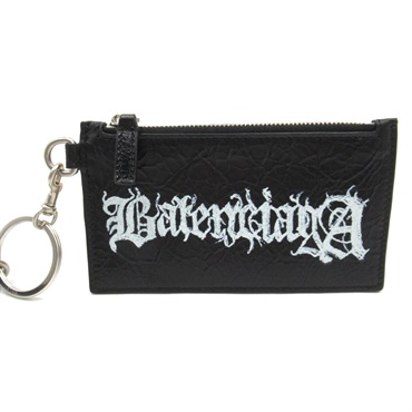 BALENCIAGA Coin purse key ring holder 5945482AAW31090 Lambskin Black